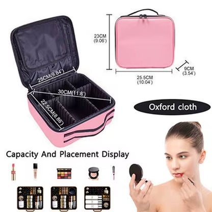 Portable Makeup Case Professional Box Estuche Para Maquillaje Makeup Organizer Bag Waterproof Women'S Cosmetic Bag for Travel