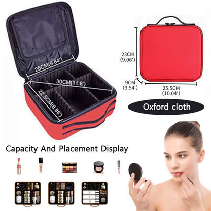 Portable Makeup Case Professional Box Estuche Para Maquillaje Makeup Organizer Bag Waterproof Women'S Cosmetic Bag for Travel