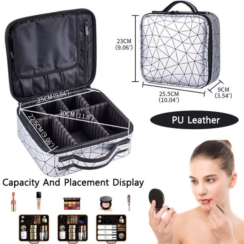 Portable Makeup Case Professional Box Estuche Para Maquillaje Makeup Organizer Bag Waterproof Women'S Cosmetic Bag for Travel