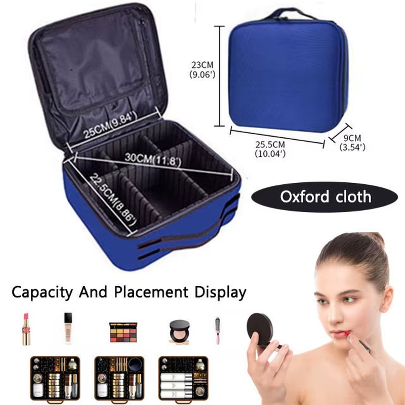 Portable Makeup Case Professional Box Estuche Para Maquillaje Makeup Organizer Bag Waterproof Women'S Cosmetic Bag for Travel