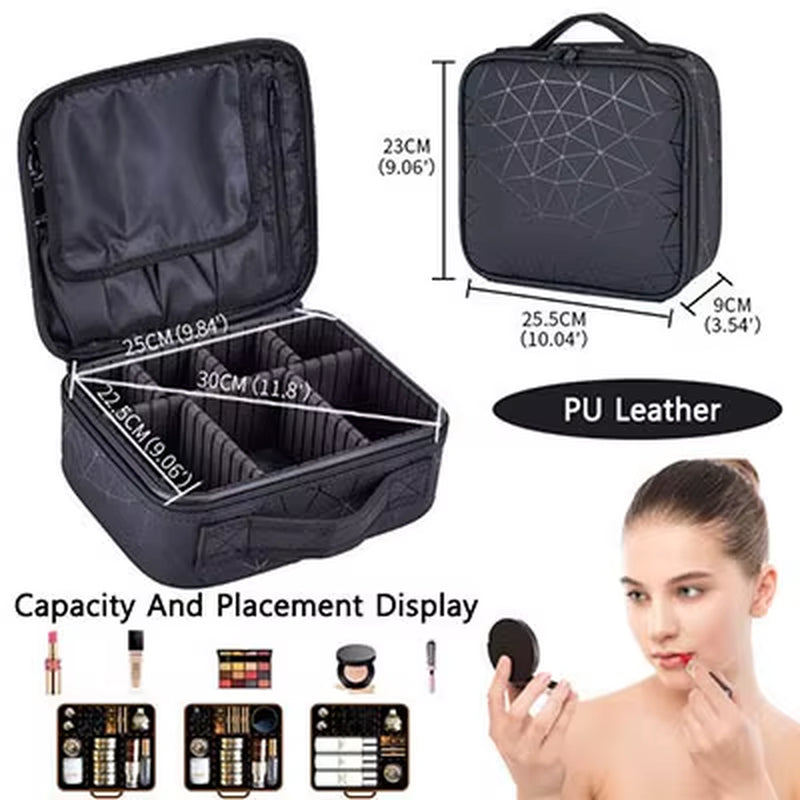 Portable Makeup Case Professional Box Estuche Para Maquillaje Makeup Organizer Bag Waterproof Women'S Cosmetic Bag for Travel