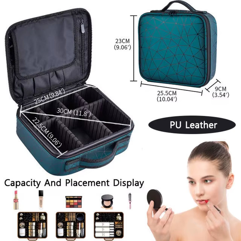 Portable Makeup Case Professional Box Estuche Para Maquillaje Makeup Organizer Bag Waterproof Women'S Cosmetic Bag for Travel