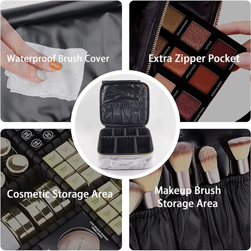 Portable Makeup Case Professional Box Estuche Para Maquillaje Makeup Organizer Bag Waterproof Women'S Cosmetic Bag for Travel